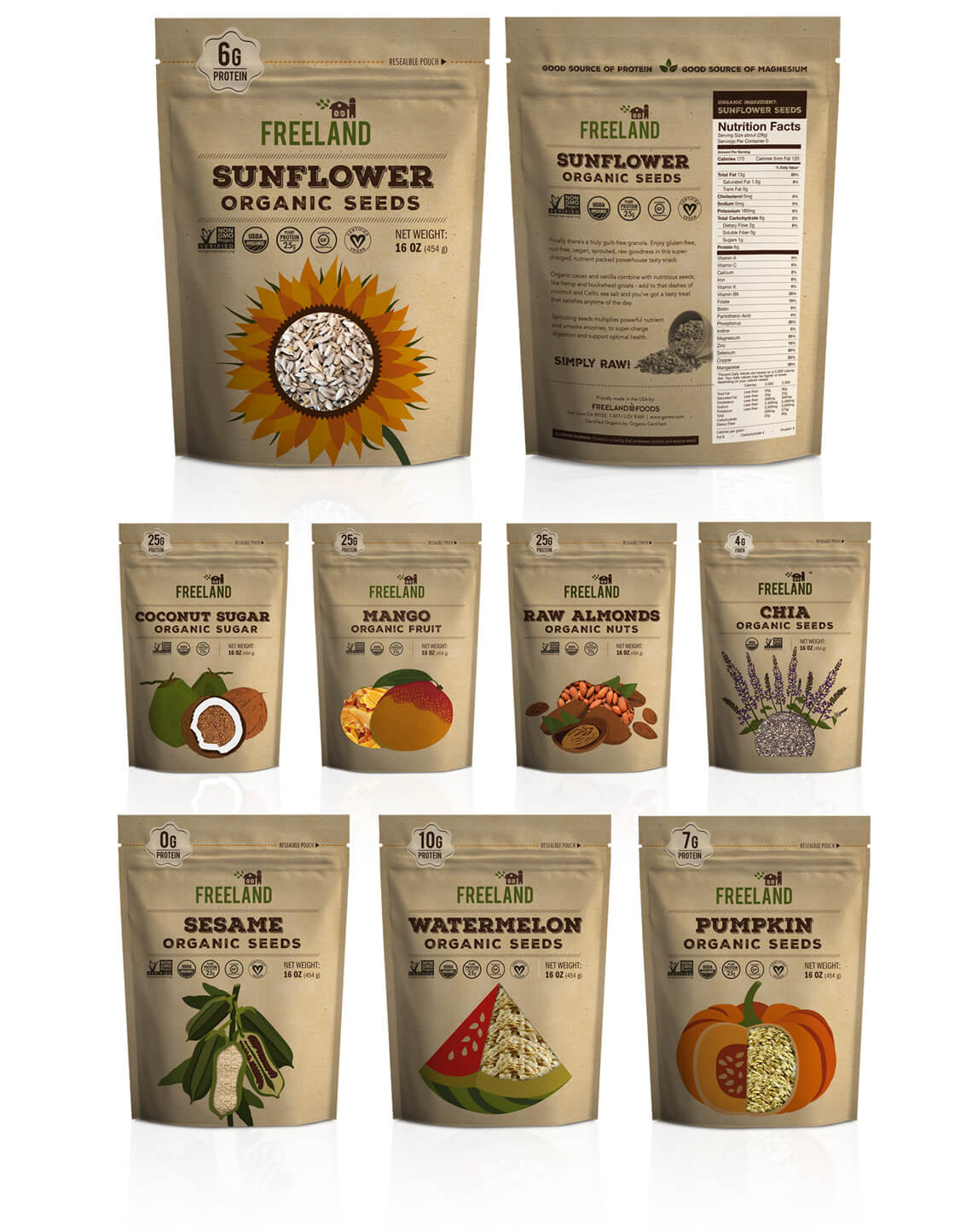 FREELAND RAW SEEDS PACKAGING
